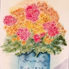 1995 Herbststrauß in Vase 17x12cm t