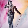 2010-10 Personenversuche I Charlie Chaplin 40x30cm