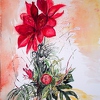 Amaryllis-Blumenstrauß in Glasvase 48x36cm t