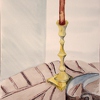 1989-04 Stilleben (mit goldenem Kerzenständer und Ledergürtel) 32x24cm t