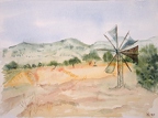 1990-10-30 Lassithi-Hochebene auf Kreta, gemalt in Wendlingen 32x24cm t