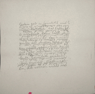2008 o.S. Experiment mit Schrift Rückseite 20 x 20cm t